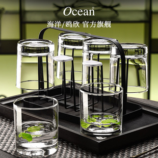 Ocean鸥欣进口玻璃水杯家用套装 透明泡茶凉水杯子玻璃杯耐热水杯