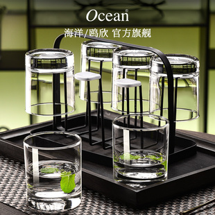 Ocean进口鸥欣玻璃水杯家用套装 透明杯子玻璃杯喝茶耐热冷水杯