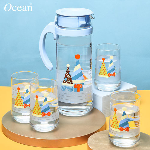 ocean玻璃ins风卡通印花冷水壶