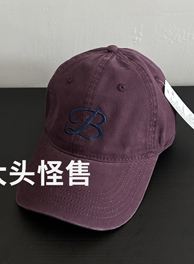大头怪售自制显脸小棒球帽男女夏季大头围软顶纯棉字母B帽子潮牌