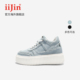 iiJin艾今25新款 8.5cm超轻厚底内增高牛仔帆布休闲板鞋 女194GAA