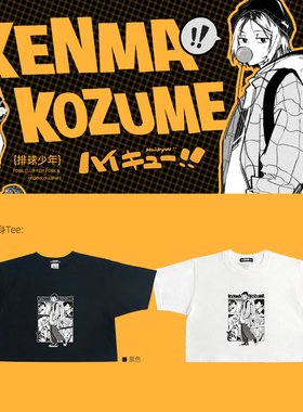 FDSK排球少年研磨短款半身短袖插画师桔芊纯棉T恤男女