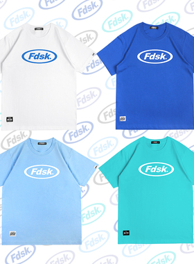 FDSK椭圆字母印花圆领ins风潮流基本情侣款短袖T恤男女