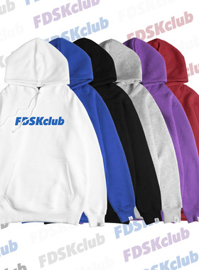 FDSKclub秋冬季情侣款加绒加厚oversize连帽卫衣男女宽松潮流百搭