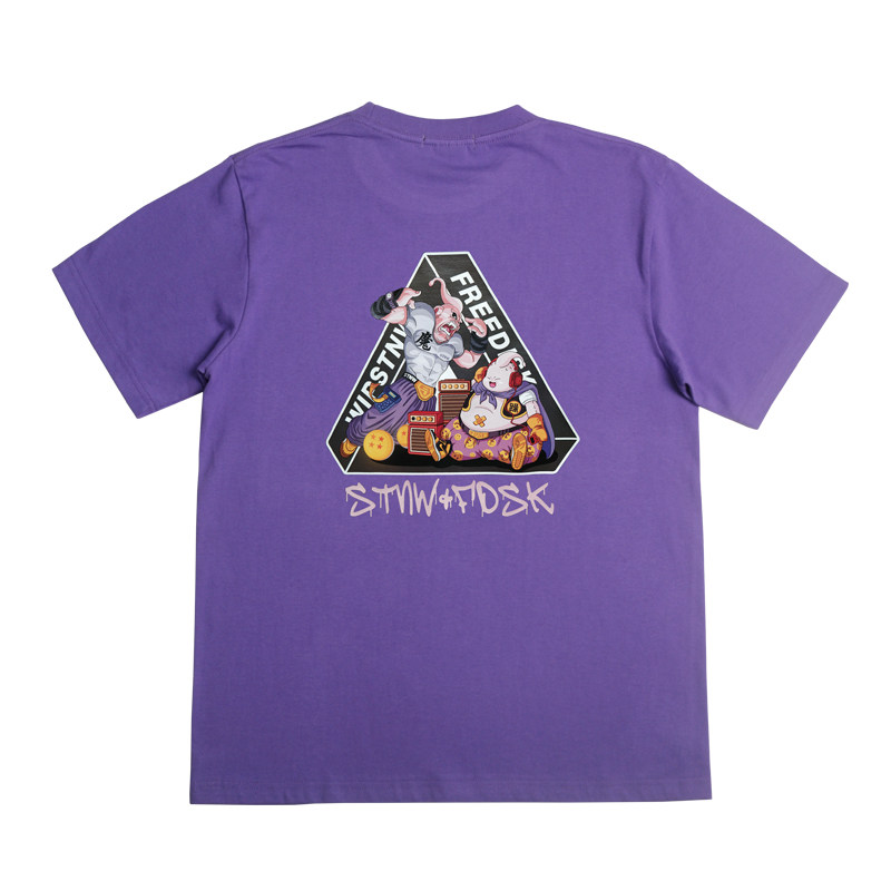 STNW x FDSK国潮牌龙珠魔人布欧ins紫色宽松嘻哈情侣短袖T恤男女