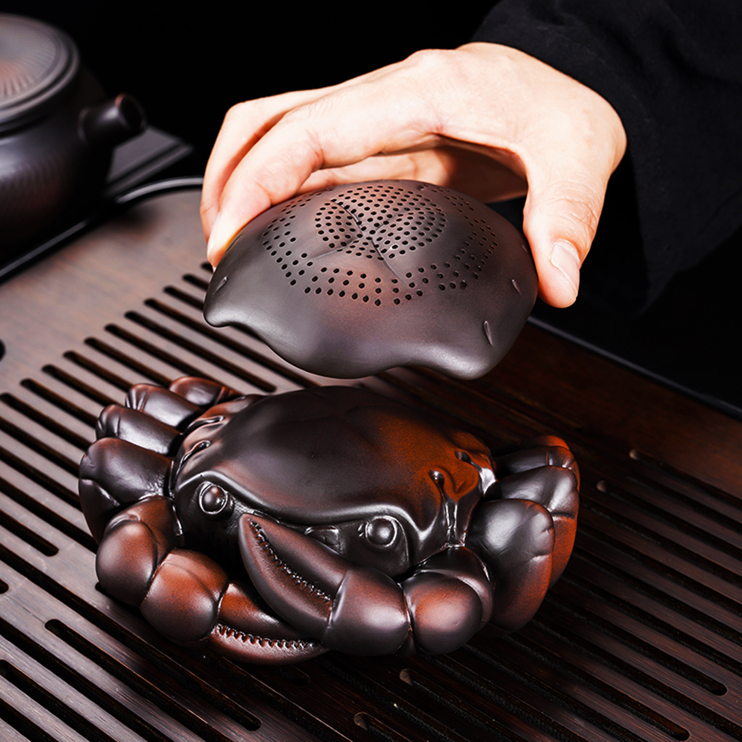 创意一体茶漏紫陶大号螃蟹造型茶滤紫砂茶叶滤茶器大闸蟹茶隔复古,餐饮具,茶滤,淘宝优惠券,粉丝福利购,淘宝优惠卷