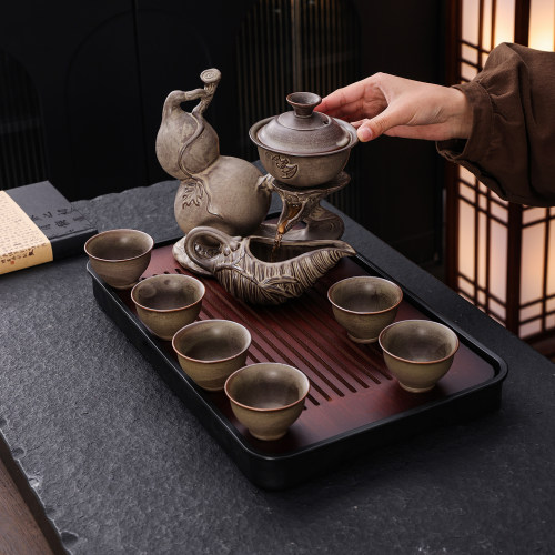 葫芦半自动旋转出水功夫茶具套装