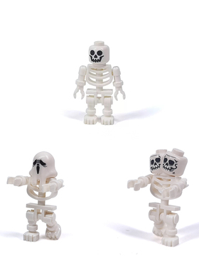兼容乐高人偶第三方拼装益智积木双头骷髅幽灵死神MOC人仔玩具男