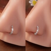 鼻环鼻钉鼻圈镶钻款 耳环 小耳圈银饰品细小穿孔个性