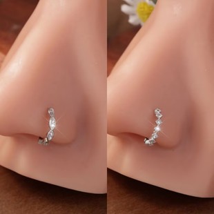 鼻环鼻钉鼻圈镶钻款小耳圈银饰品细小穿孔个性耳环