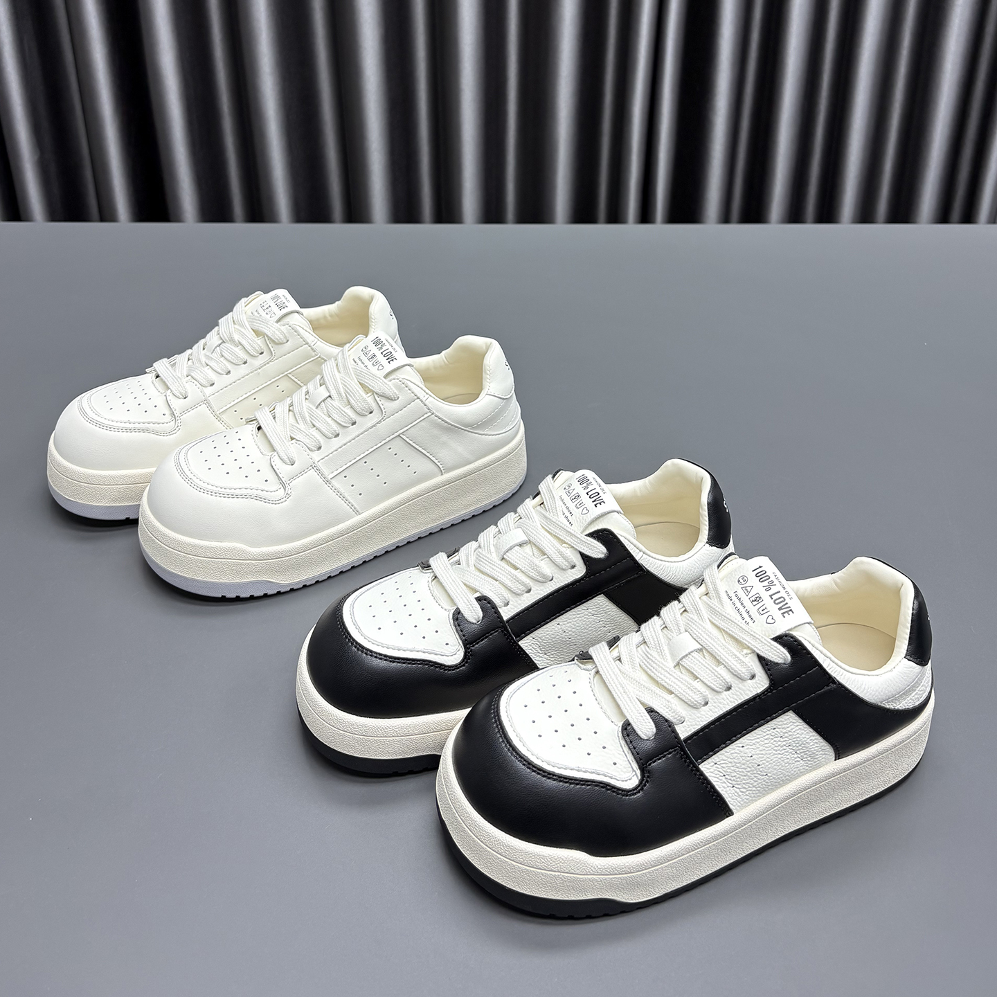 速利玛真皮熊猫鞋女2025秋季新款