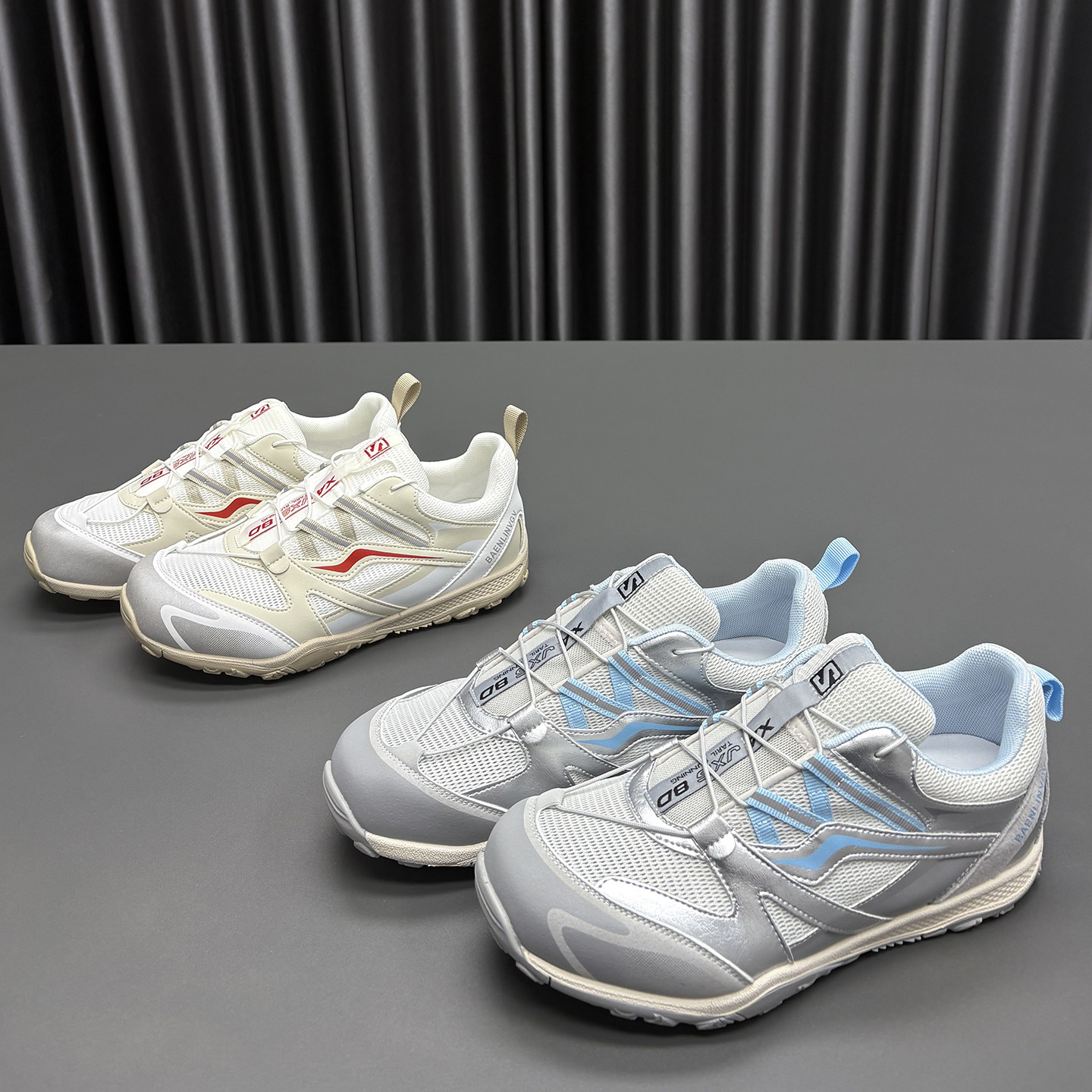 真皮网面登山鞋女2026春季新款圆头厚底户外旅游透气休闲运动鞋潮