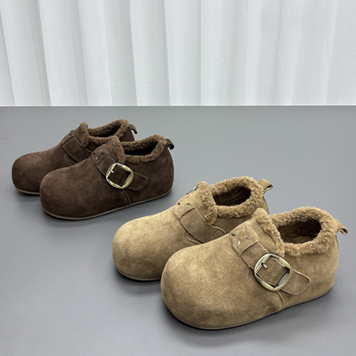 真皮羊毛加绒勃肯鞋女2025冬新款