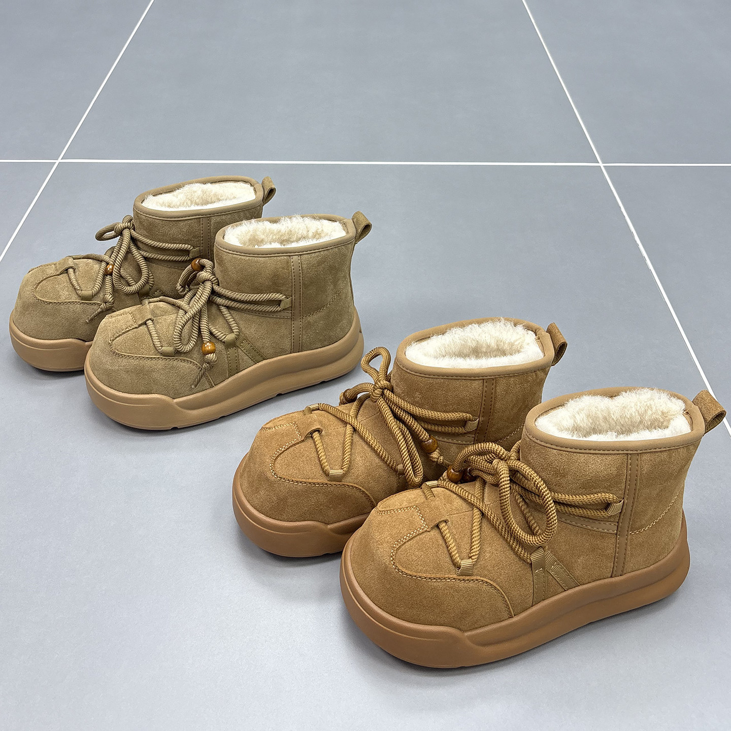 速利玛真皮羊毛雪地靴女2025冬季新款加厚保暖短筒厚底牛皮棉靴潮,女鞋,时尚雪地靴,淘宝优惠券,粉丝福利购,淘宝优惠卷