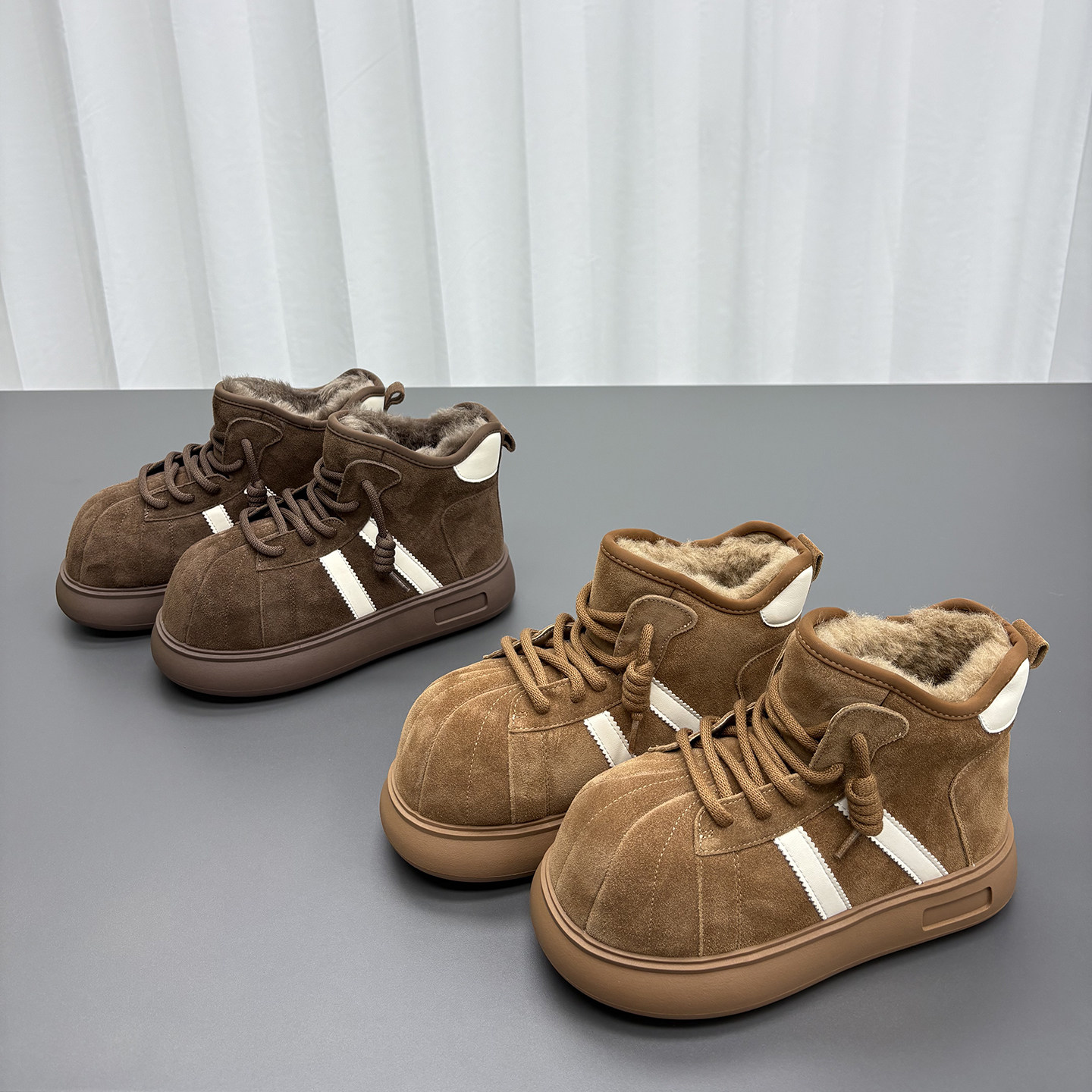 真皮羊毛雪地靴女2025冬季新款大头系带厚底加厚保暖防滑休闲棉靴,女鞋,时尚雪地靴,淘宝优惠券,粉丝福利购,淘宝优惠卷