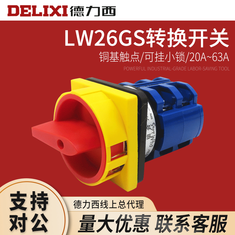 德力西 万能转换 LW26GS-20 32 63 /04M2 挂锁型电源切断转换开关