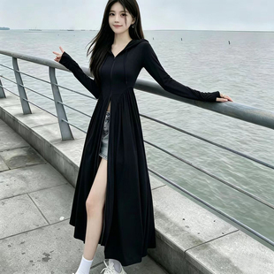 夏季新款防晒衣女长款透气防紫外线户外防晒服连衣裙冰丝超薄外套