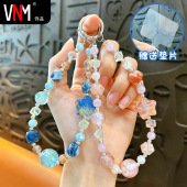 创意星空五角星串珠手机链钥匙扣可爱包包挂件汽车钥匙链礼品