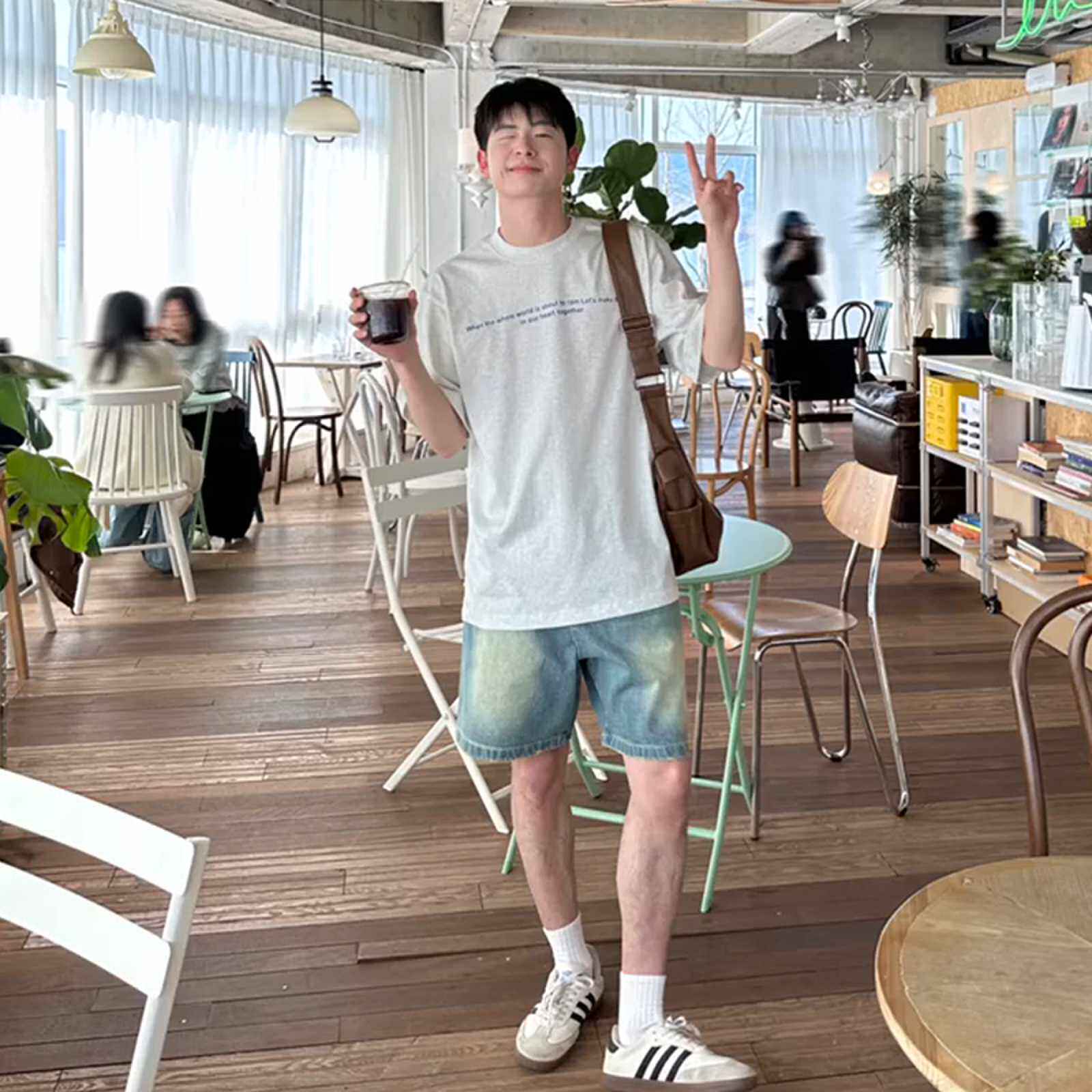 复古蓝牛仔短裤男cleanfit美式青少年直筒裤子夏季篮球运动五分裤