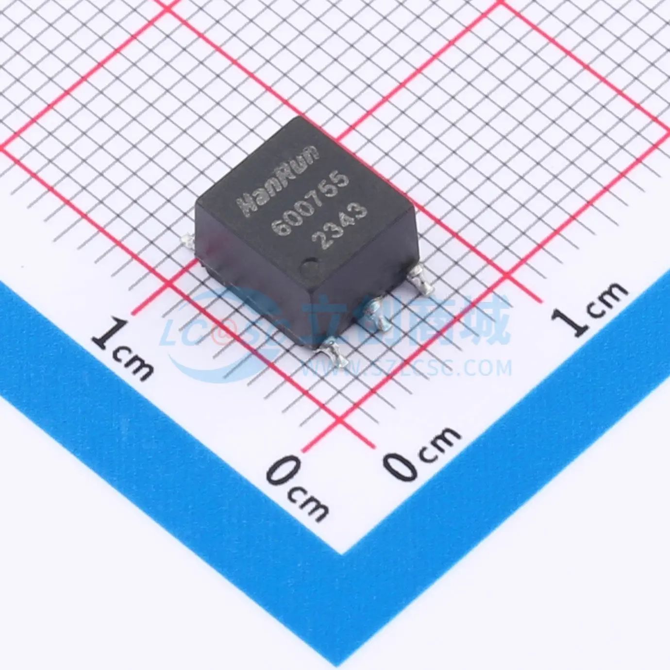 HR600755 网口变压器 SMD-6P,10.5x6.8mm HR600755