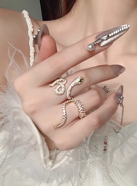 绝美风辣妹金色开口可调节戒子