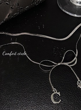 不掉色蝴蝶结项链气质