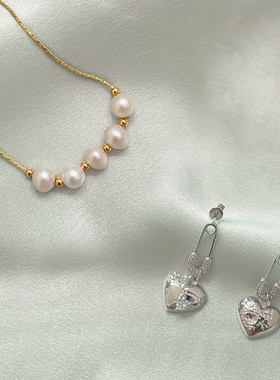 金色夏日个性简约珍珠项链