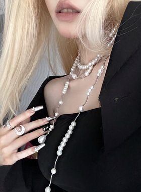 小众个性贝珠多层珍珠项链