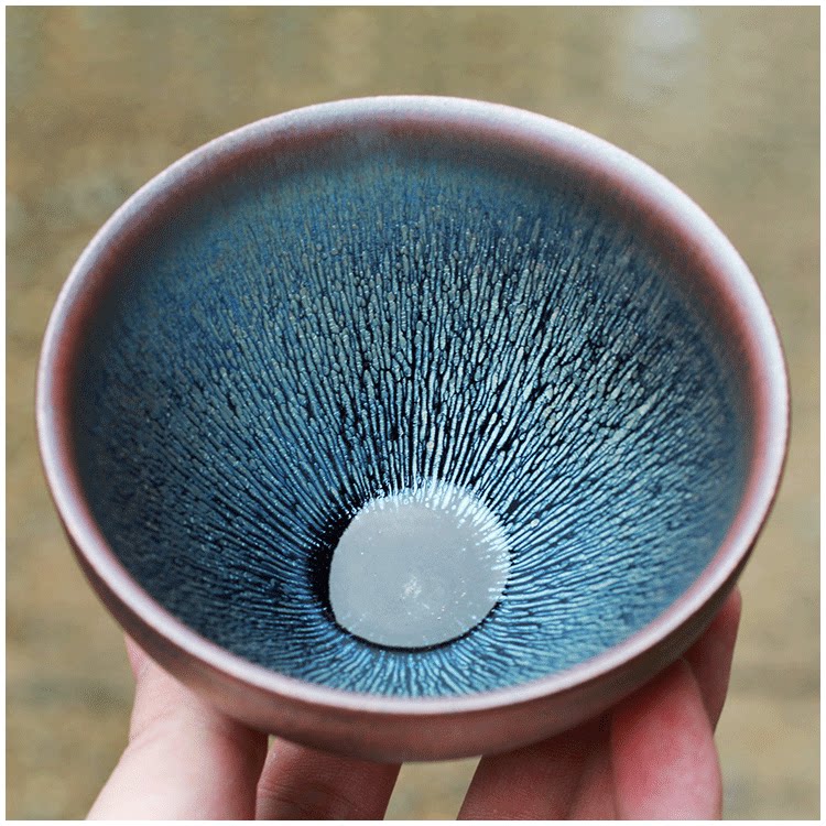 沐仙生-陈国飞松影电烧银毫盏兔毫建阳建盏茶杯茶具主人杯品茗杯