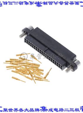 MHDAS2M040GE01 矩形连接器40POS接头2排1.27mm公引脚黑色压接镀
