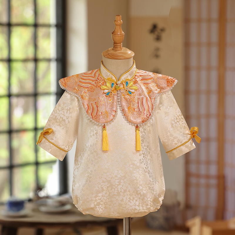 哥麦拉新中式周岁女宝宝礼服夏季