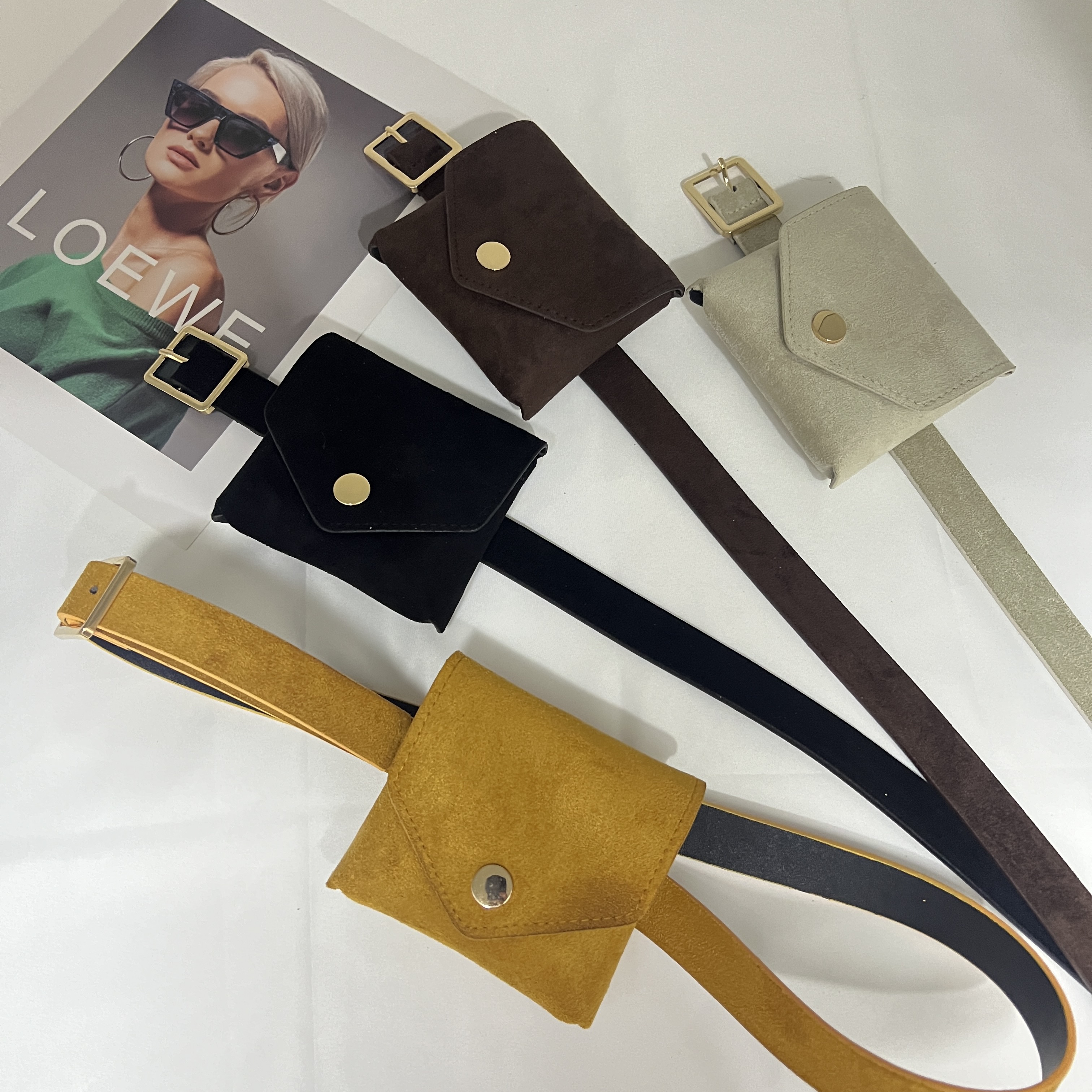 复古咖色黑色腰包腰间配饰