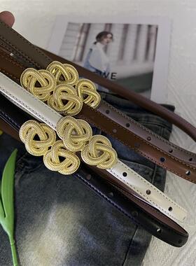 女二层皮革细腰带女装饰外套