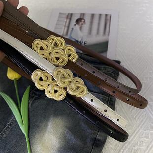 细腰带女装饰外套配西装连衣裙子时尚百搭皮质黑色学生牛仔裤皮带