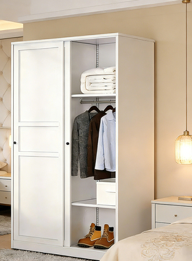 信工钢制衣柜家用卧室金属推拉门衣柜欧式衣柜新型收纳柜包安装