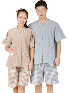 夏季薄款艾灸理疗服装纯棉前后