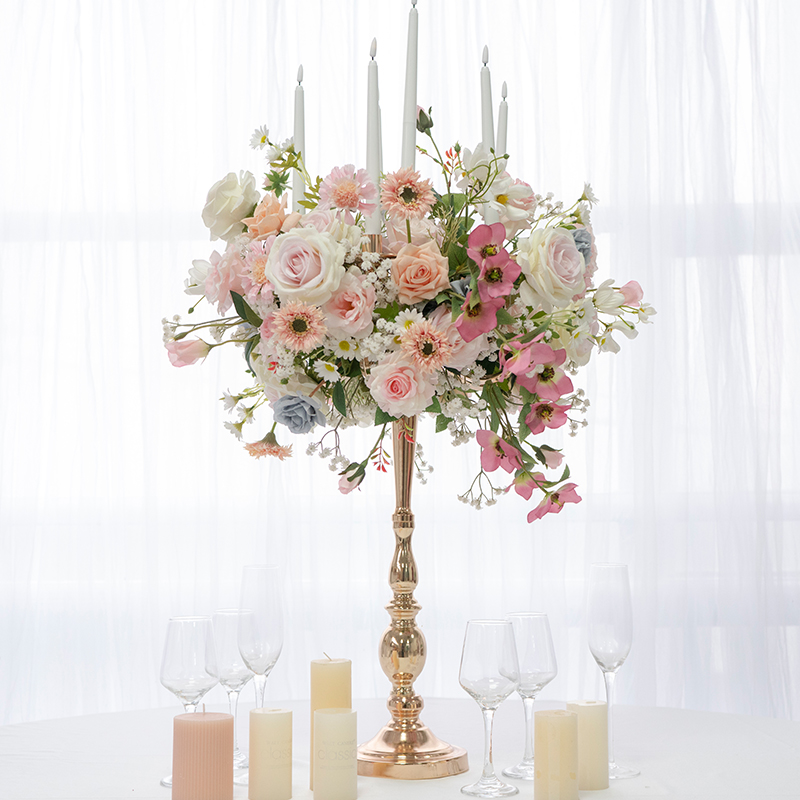 欧式烛台花艺成品花艺