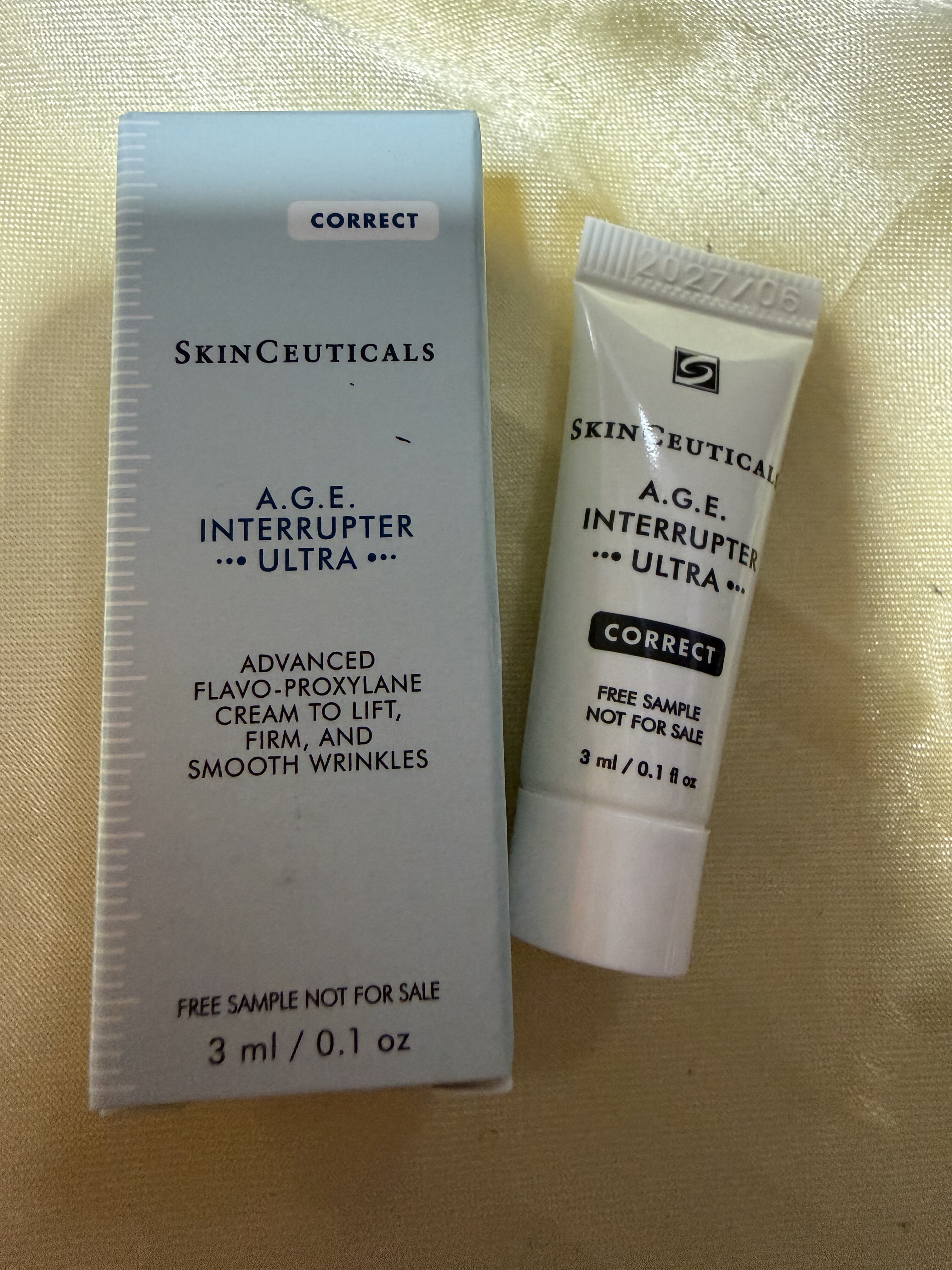 新版修丽可AGE紧致塑颜面霜3ml小样精华玻色因淡纹抗老抗糖修屏障