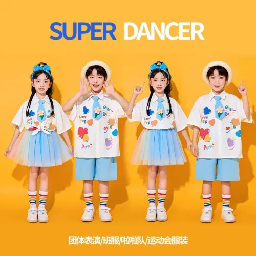六一儿童啦啦队演出幼儿园学院风合唱表演服小舞蹈毕业照服装