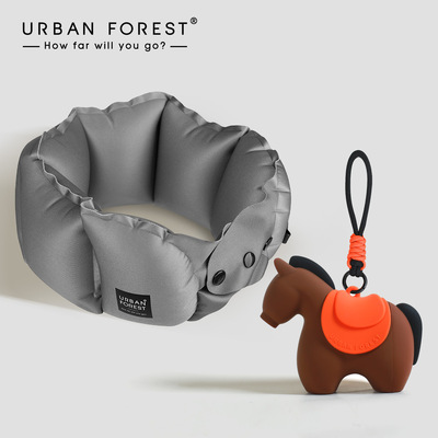 URBAN FOREST马年挂饰 充气u型枕 充气枕头旅行便携小马挂饰枕