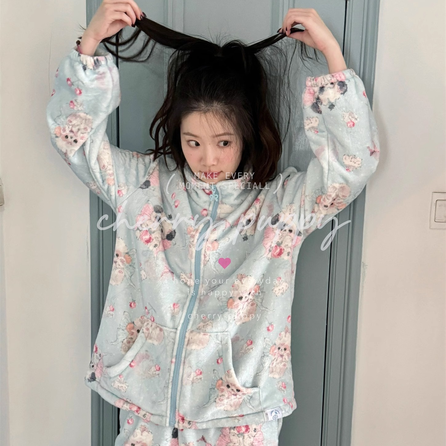 CHERRYPUPPY女法兰绒家居服套装