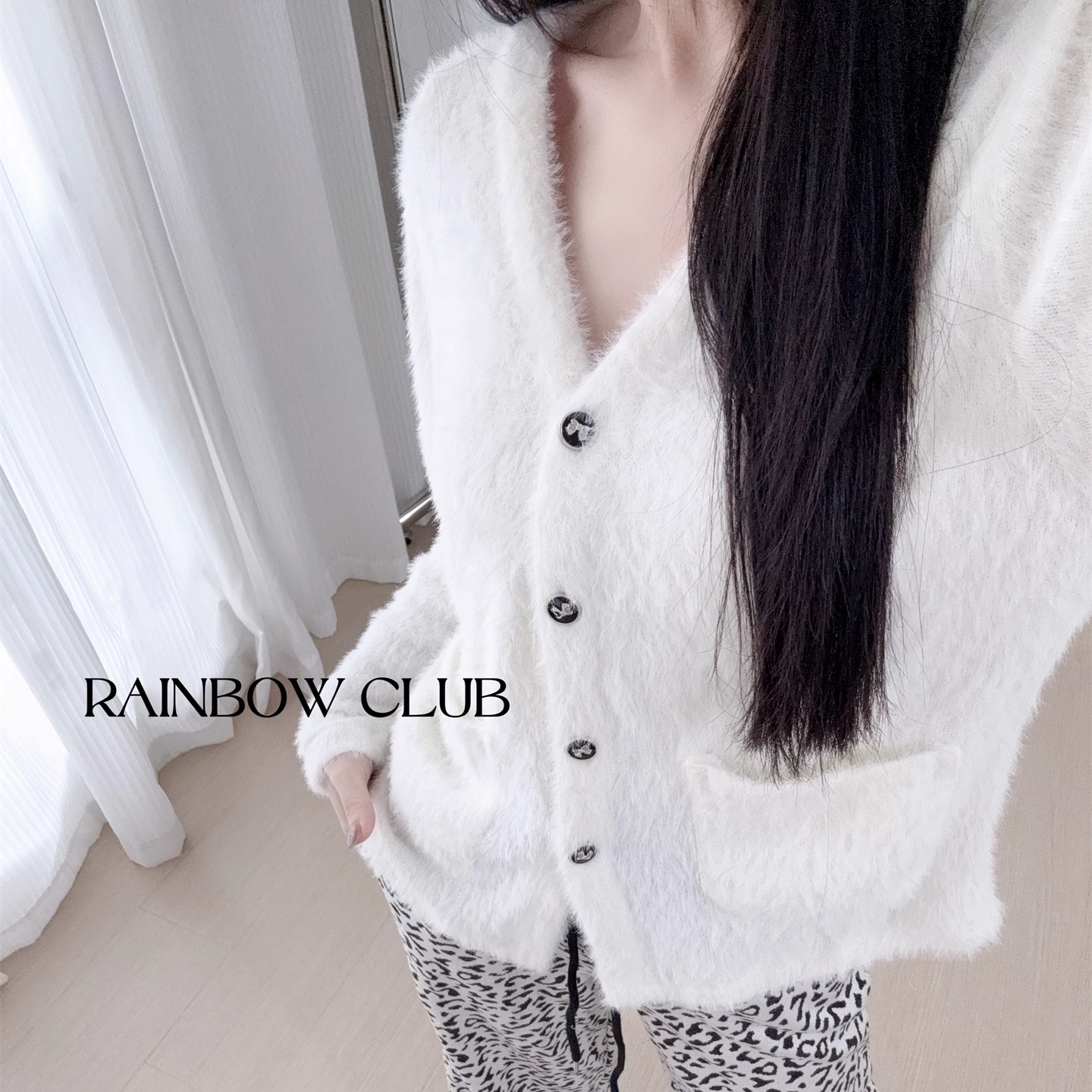 可外穿仿貂毛轻奢休闲开衫长裤女