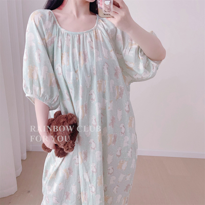 四季全棉双层纱布睡裙