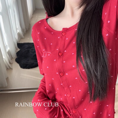 新年红本命年甜美本命年家居服女