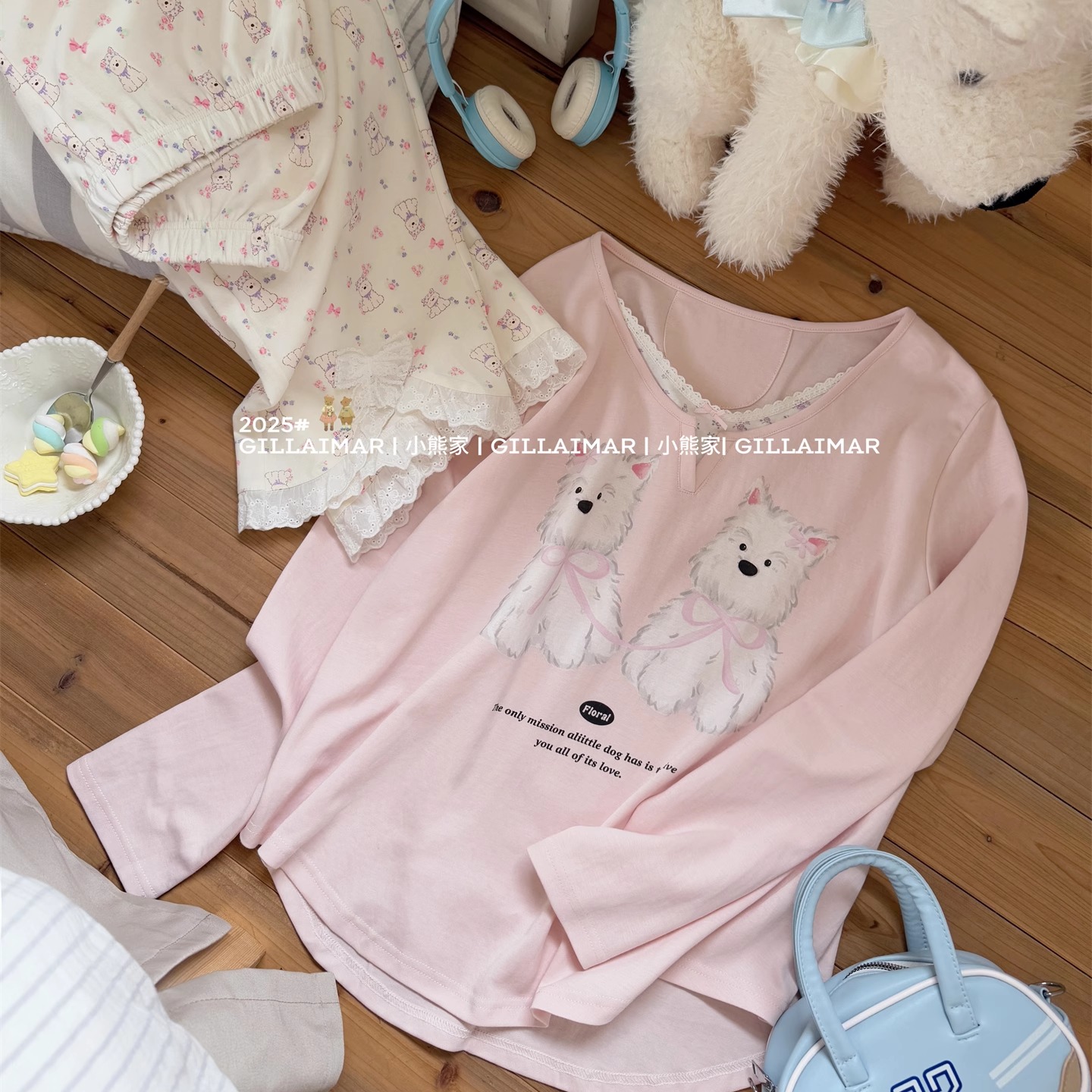 GillAimar小熊家可爱卡通家居服