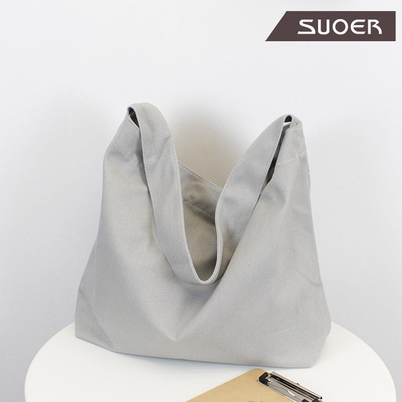 SUOER女包 韩版简约文艺斜挎包休闲帆布包原创手工百搭布包单肩包