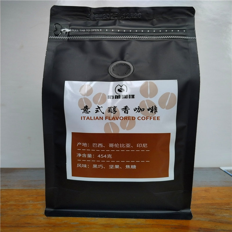 意式醇香拼配 阿拉比卡中烘咖啡豆 低酸醇厚 油脂丰富 坚果 焦糖