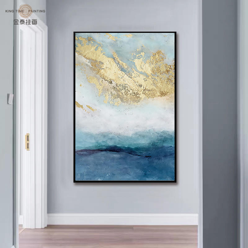 轻奢玄关单幅装饰画北欧客厅沙发背景墙挂画酒店竖版过道走廊壁画