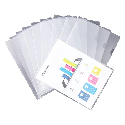 得力L型透明文件套A4文件夹单片