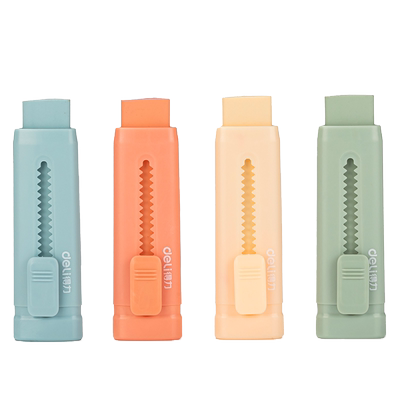 得力推拉橡皮擦小学生专用三角